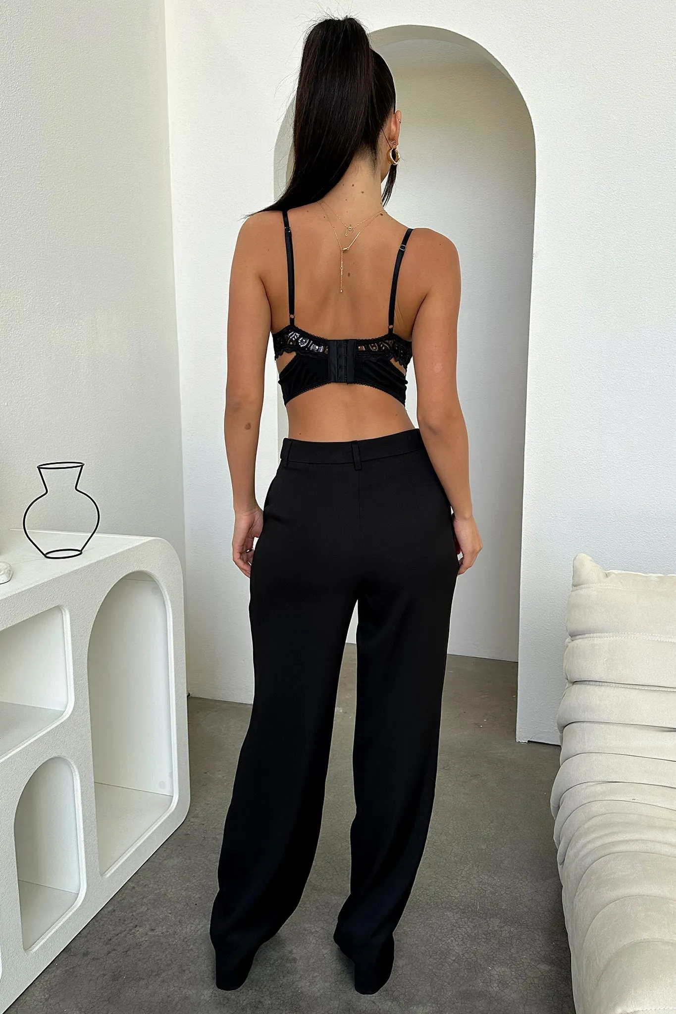 Alaric High Rise Pants - Black
