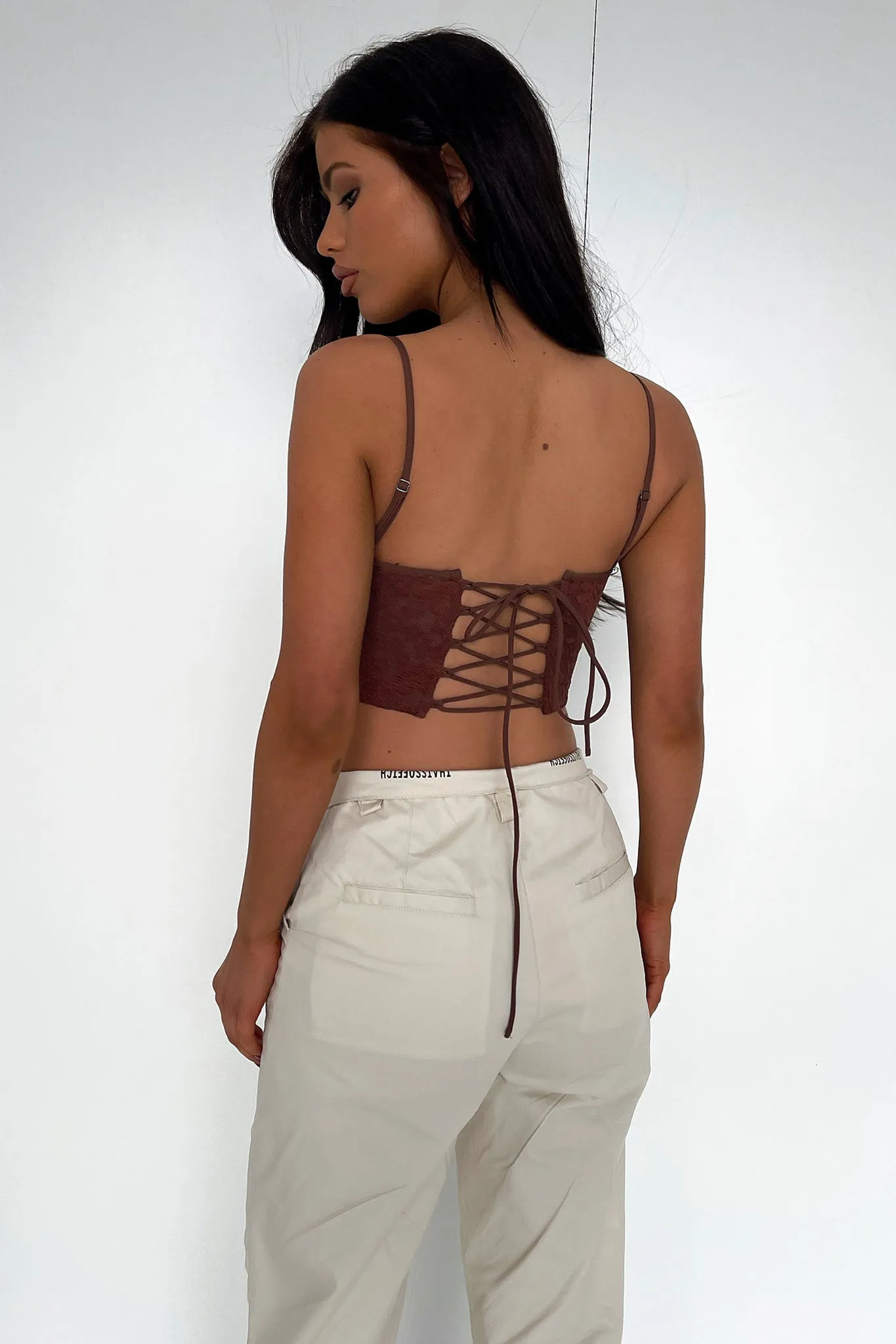 Marko Lace Corset - Brown