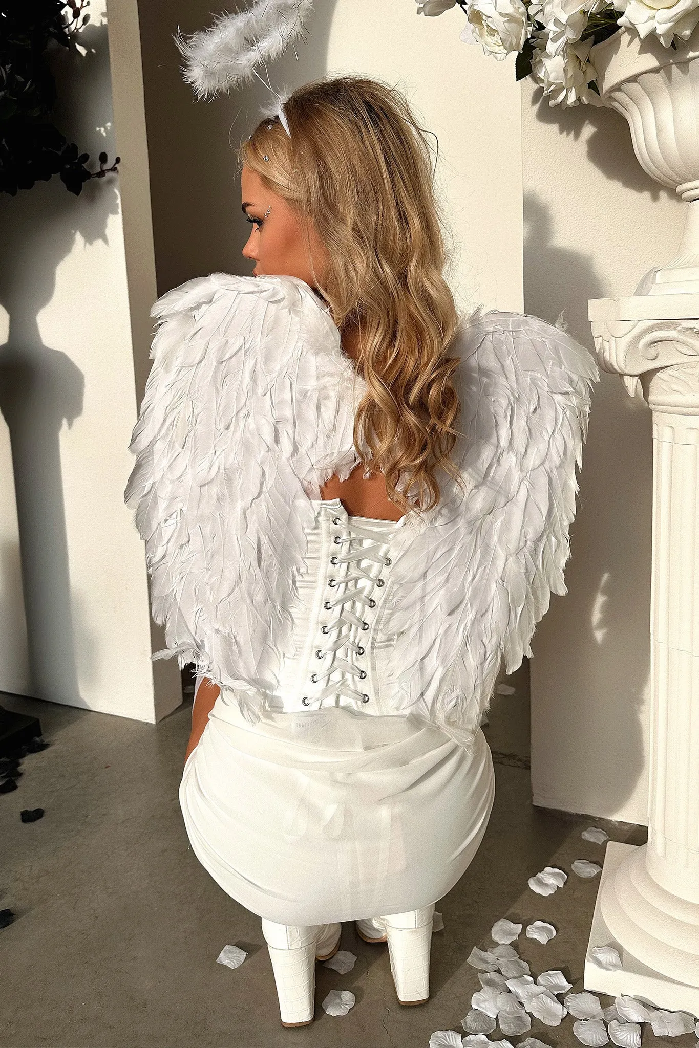 Nia Thigh High Stockings - White
