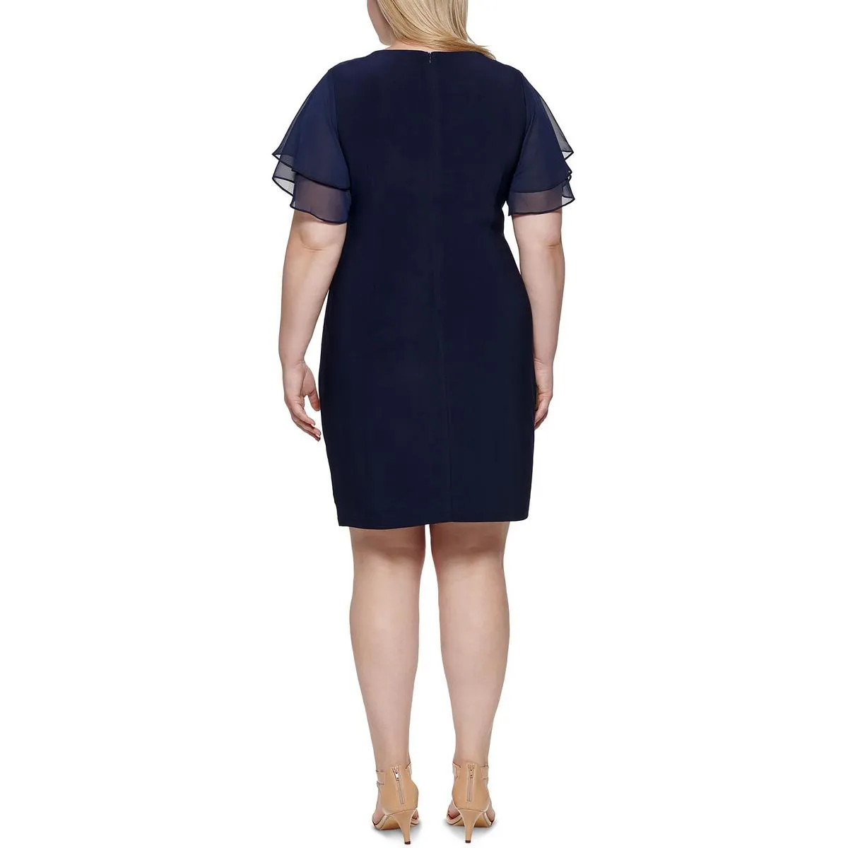 Womens Ruched Mini Sheath Dress